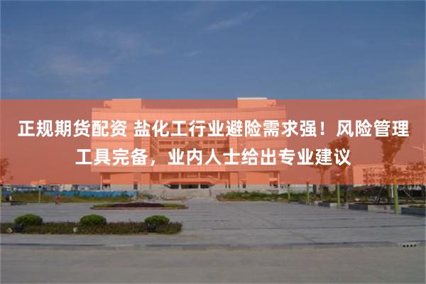 正规期货配资 盐化工行业避险需求强！风险管理工具完备，业内人士给出专业建议