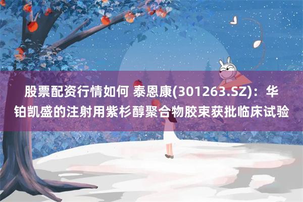 股票配资行情如何 泰恩康(301263.SZ)：华铂凯盛的注射用紫杉醇聚合物胶束获批临床试验