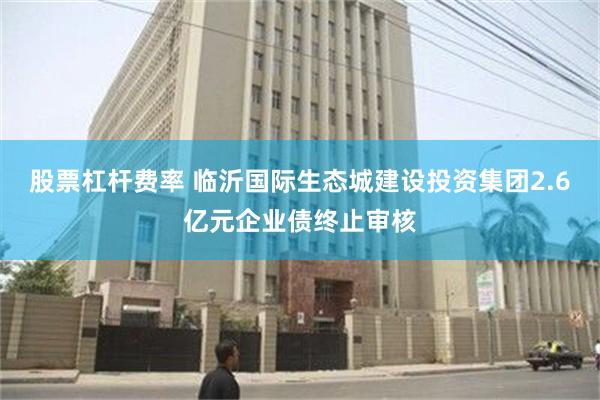 股票杠杆费率 临沂国际生态城建设投资集团2.6亿元企业债终止审核