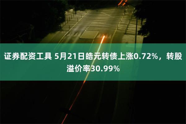 证券配资工具 5月21日皓元转债上涨0.72%，转股溢价率30.99%