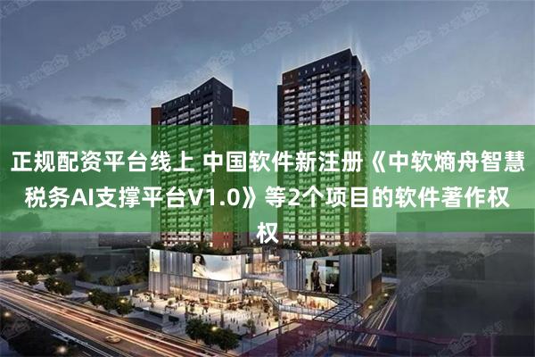 正规配资平台线上 中国软件新注册《中软熵舟智慧税务AI支撑平台V1.0》等2个项目的软件著作权