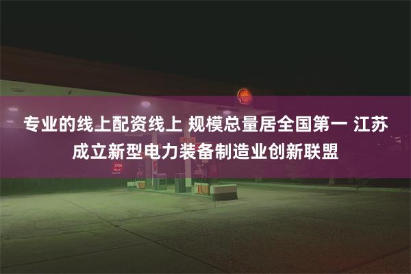 专业的线上配资线上 规模总量居全国第一 江苏成立新型电力装备制造业创新联盟
